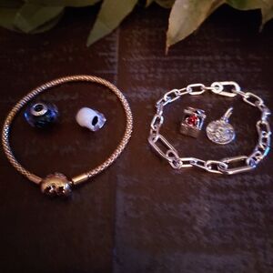 Pandora Gold and Silver Bracelet Duo